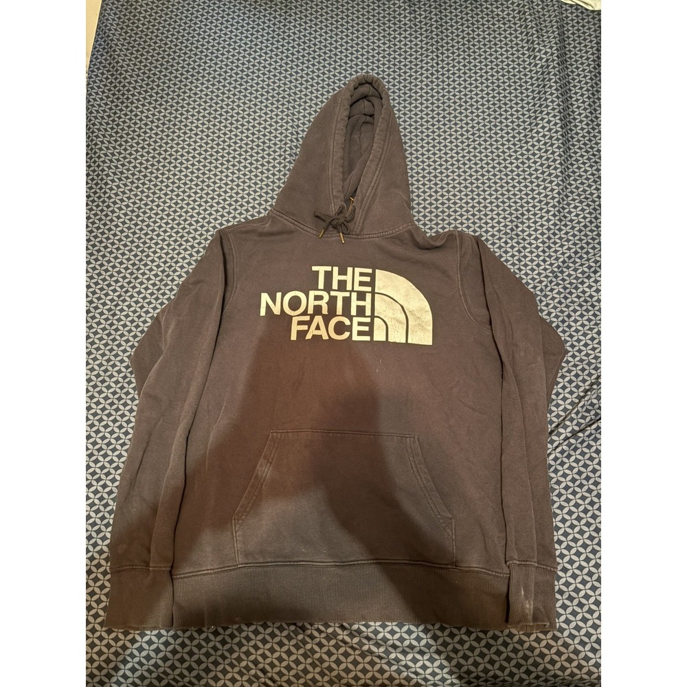 The North Face Pullover Hoodie Mens Small Black Logo Sweatshirt